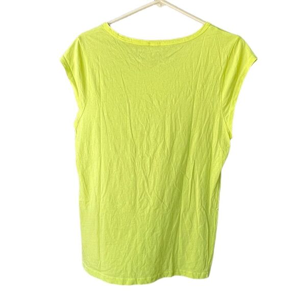 J.Crew bright fun size L yellow T-shirt cap sleeves. Cotton linen - Picture 2 of 7